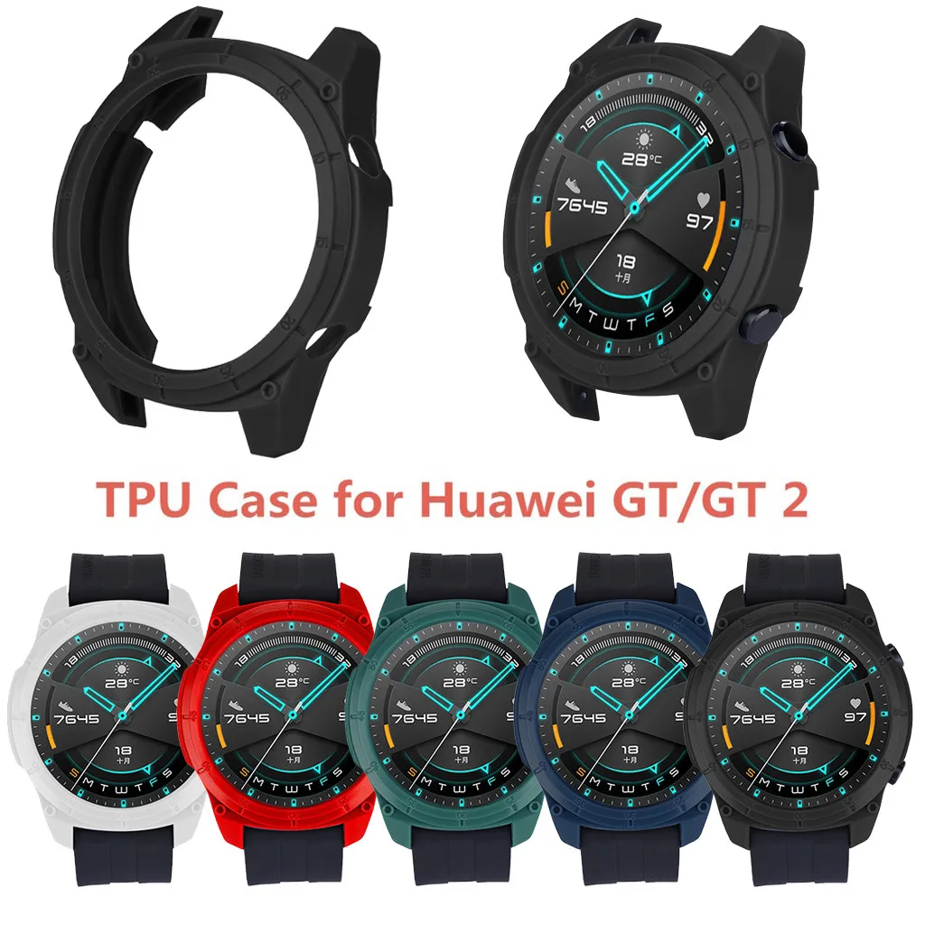 Высококачественный ТПУ Тонкий мягкий защитный бампер Рамка для часов Чехол для Huawei-Watch GT2 46 мм Модные спортивные вспомогательные детали