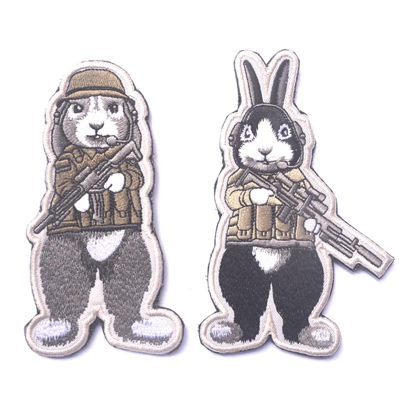 Вышитые аниме Патчи bunny tactical military patch забавный армейский рюкзак с крючком и петлей для тканевой куртки