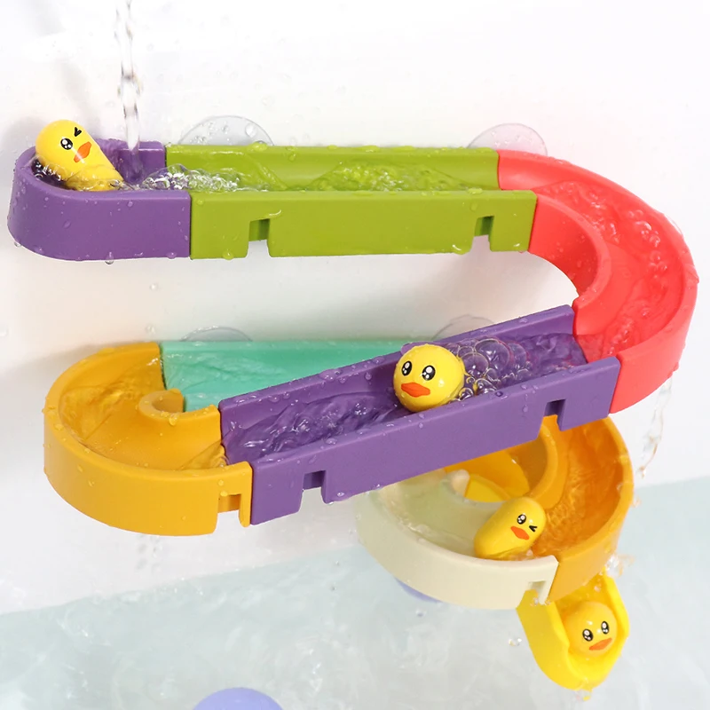 Детские игрушки для ванны, присоска для ванной, утка на стене, сделай сам, Мраморная гоночная дорожка для ванной, дети играют в водные игры, набор игрушек для детей
