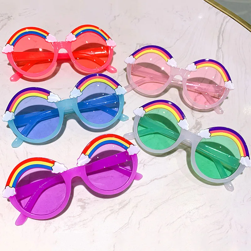 Детские солнцезащитные очки UV400 с летним рисунком Радуги для девочек и мальчиков, солнцезащитные очки с защитой от ультрафиолета, Пляжные солнцезащитные очки с защитой от ультрафиолета для детей от 2 до 10 лет