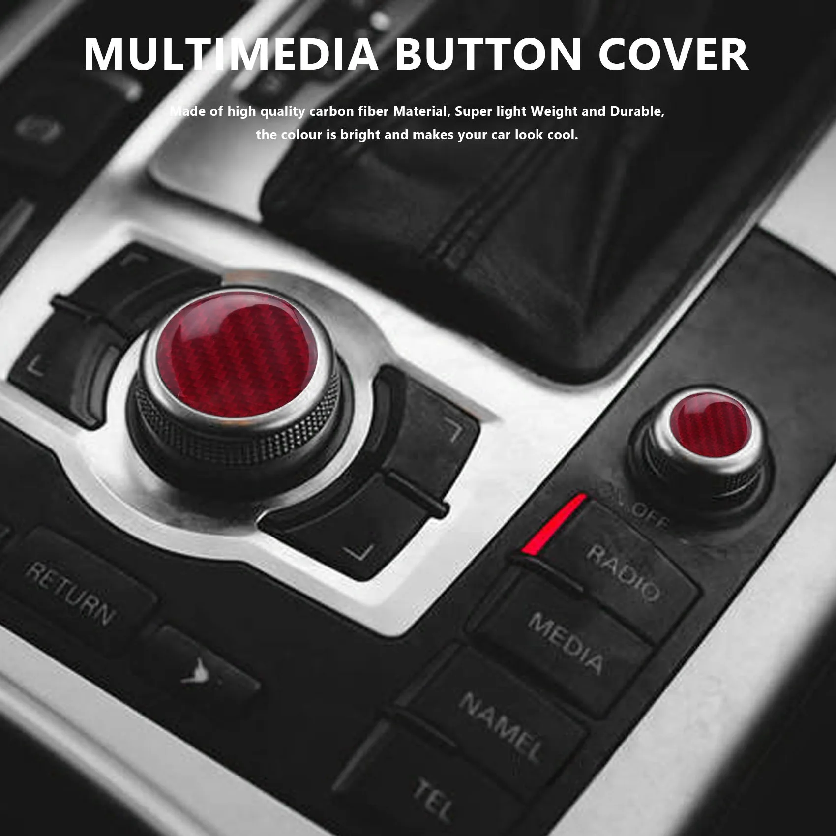 Для Mazda MX-5 Miata Roadster MX5 ND 2016 + Центральная Консоль Мультимедийная Кнопка Крышка Отделка Красная Наклейка Из Углеродного Волокна 2ШТ