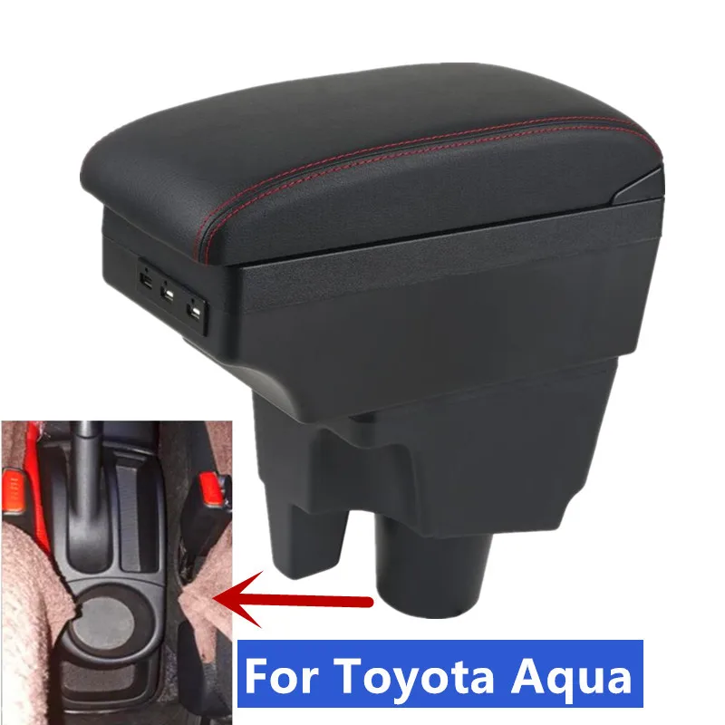 Для Toyota Aqua Подлокотник Для Toyota Aqua Prius C Автомобильный Подлокотник коробка Центральный Ящик Для Хранения Дооснащение салона Автомобильными Аксессуарами USB