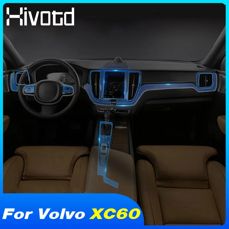 Для Volvo XC60 2022-2018 Полный Комплект Оформления Интерьера Автомобиля Оформление Центральной Консоли Наклейки Для Укладки Пленки Защита Авто Аксессуары