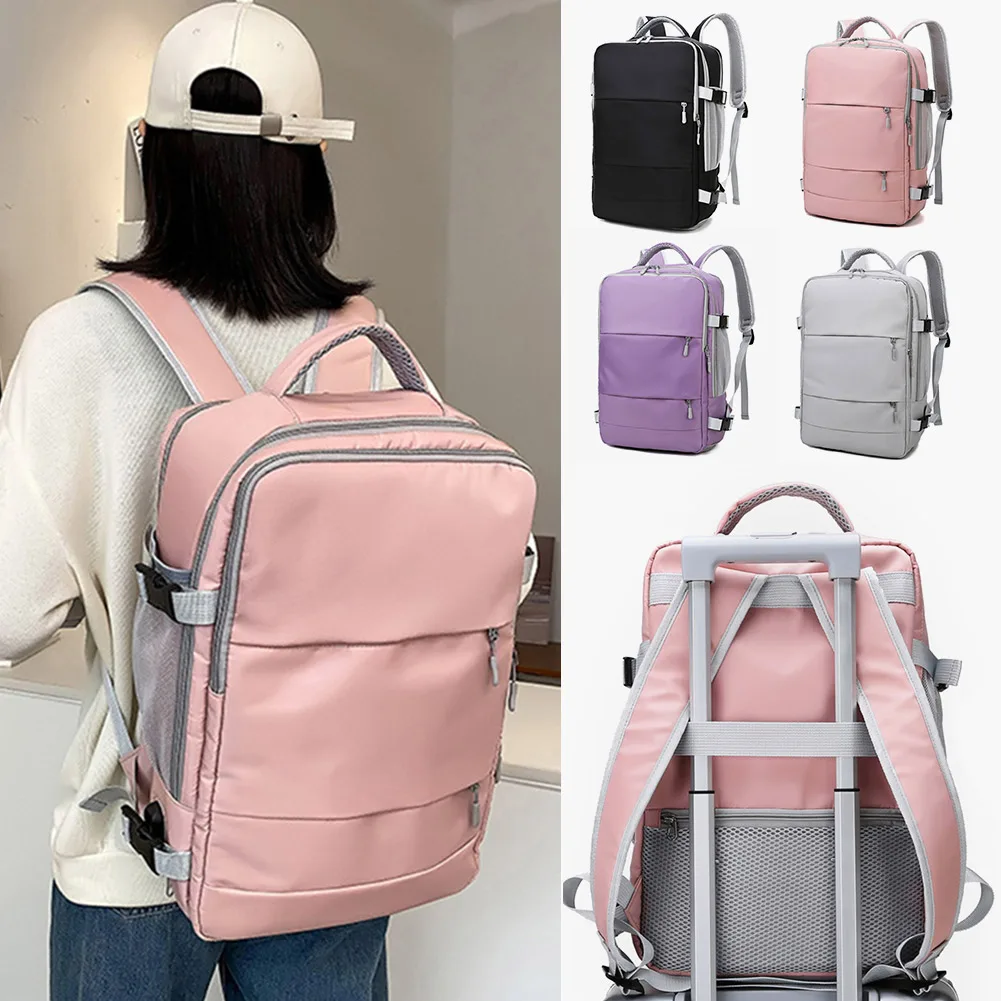 Женский дорожный рюкзак 35 л, большая вместимость, сумка для багажа с сухим и влажным разделением, водонепроницаемый USB-порт для зарядки, рюкзак, школьные сумки для ноутбука