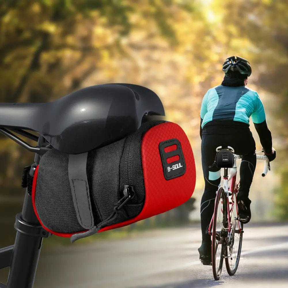 Задняя сумка для велосипеда B-SOULMountain, сумка для подушки сиденья дорожного велосипеда, складная задняя сумка для велосипеда с плетеным ремнем, аксессуары для велосипедов на открытом воздухе