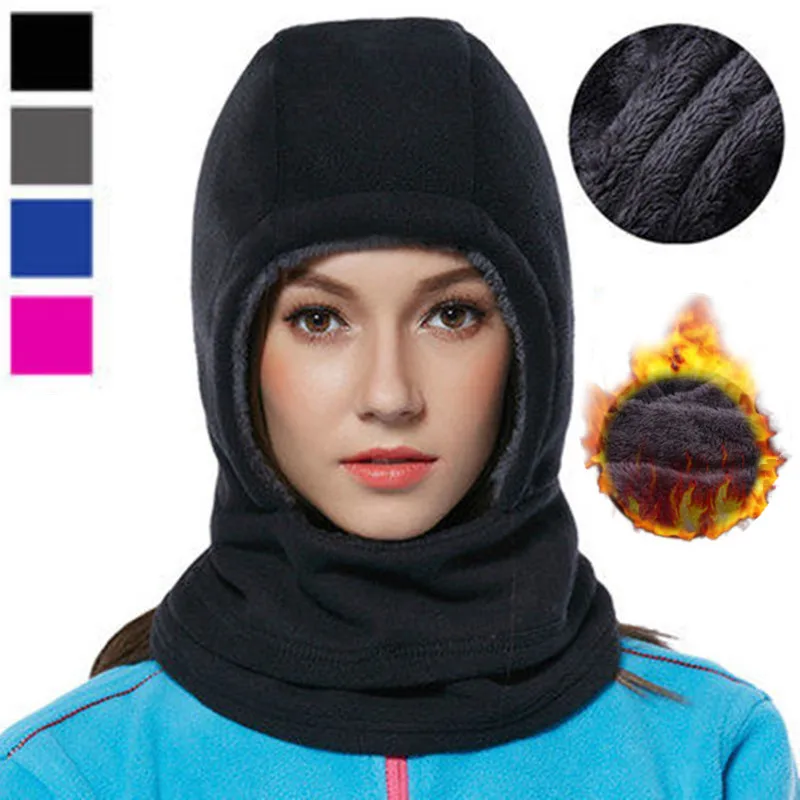 Зимняя велосипедная кепка для мужчин женщин лыжная маска шеи теплее шарф шляпа теплый плюшевый флис тепловой с капюшоном ветрозащитный лыжный шлем для Балаклава