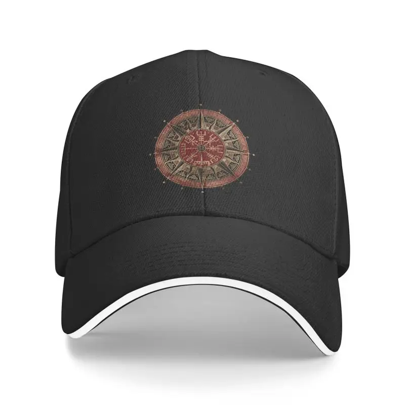 Изготовленная на заказ бейсболка Vegvisir Viking Compass с защитой от солнца, женская Мужская регулируемая шляпа для папы норвежских викингов Valhalla, летняя
