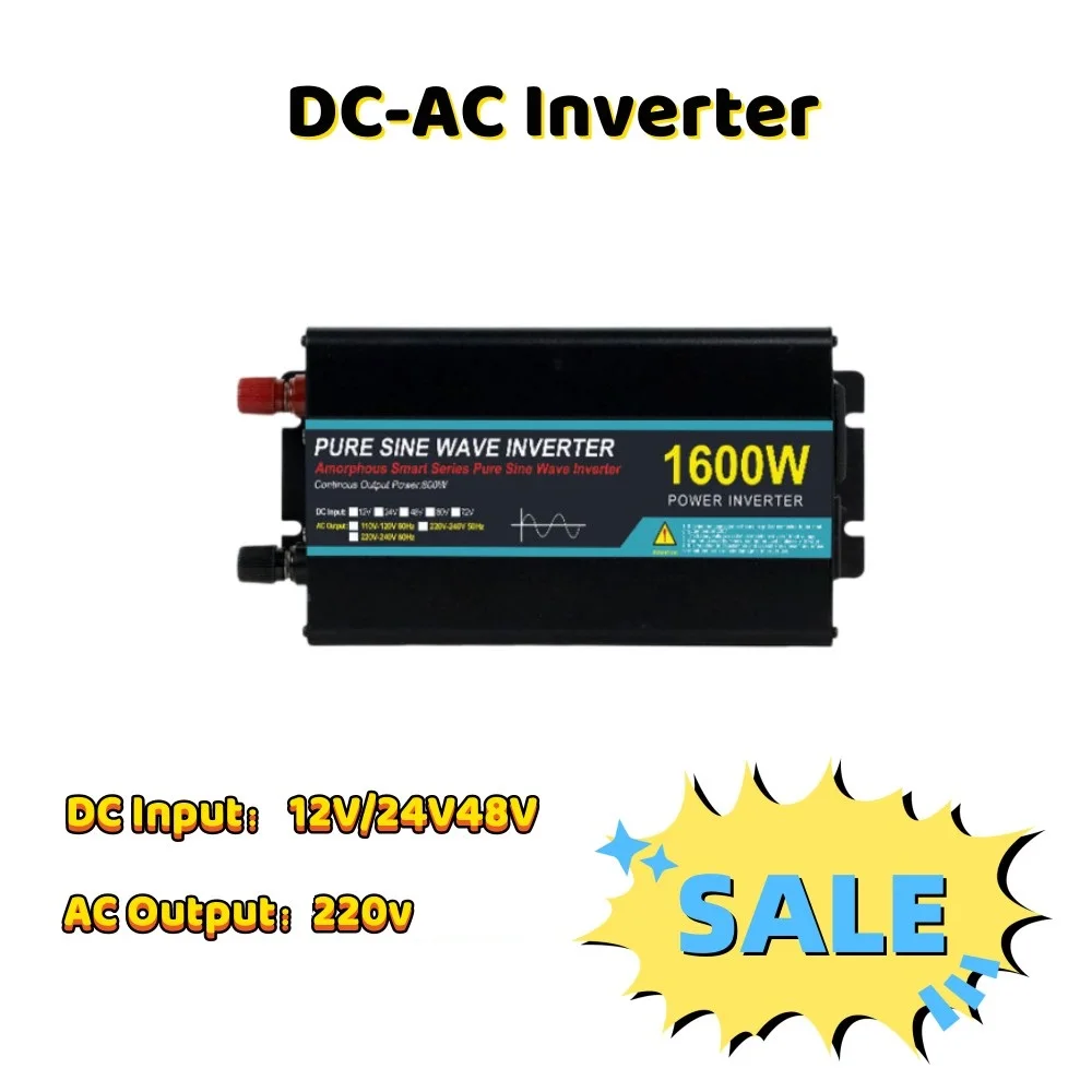 Инвертор мощности 1600 Вт 2800 Вт Чистый Синусоидальный инвертор DC12V 24V 48V В преобразователь напряжения AC 220V Солнечный Бытовой инвертор