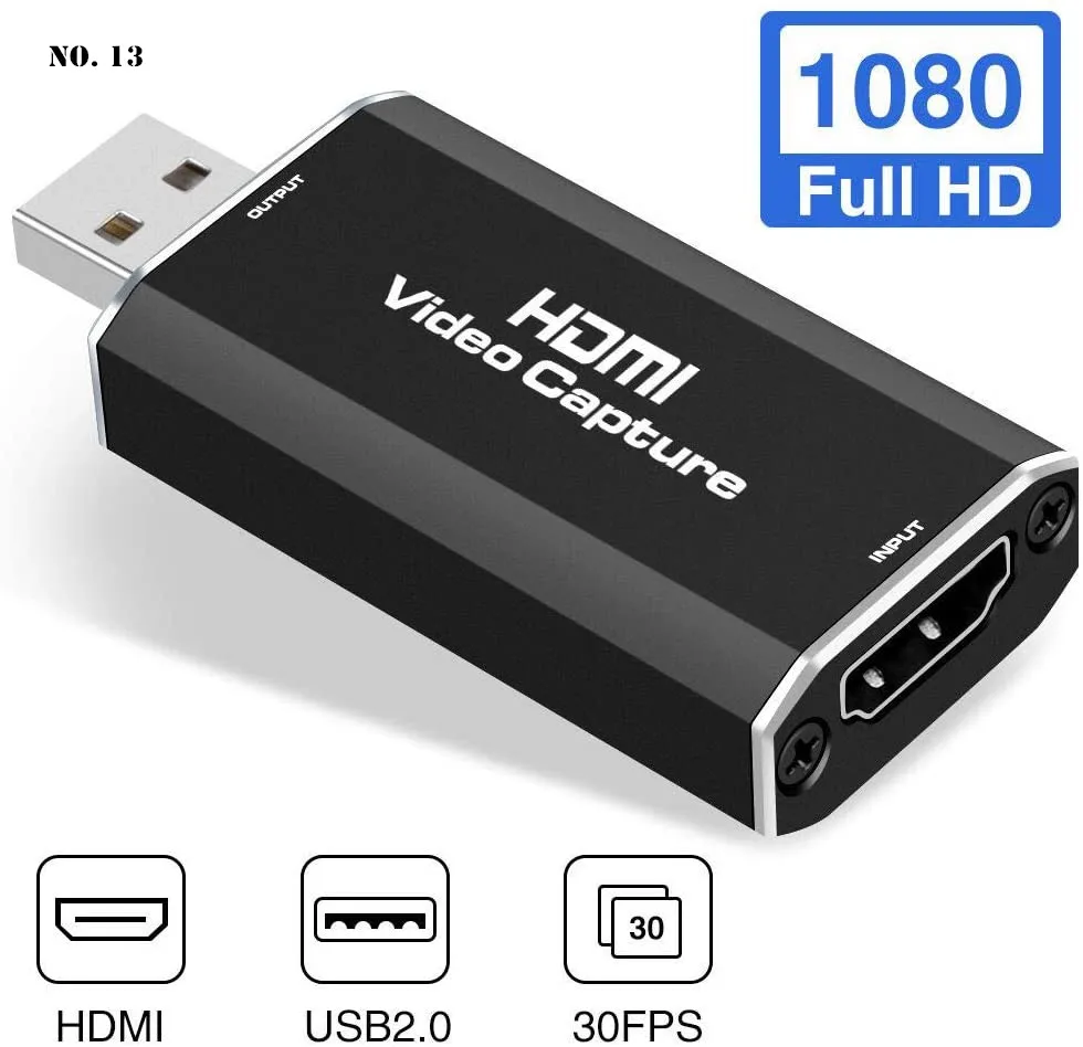 Карта видеозахвата 1080P HD HDMI USB 2.0 для игры / потокового видео Домашний цифровой адаптер питания для компьютера ноутбука
