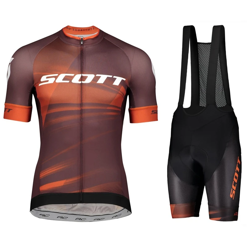 Комплект майки для велоспорта SCOTT Bicycles MTB, мужская майка для велоспорта, летняя велосипедная футболка, нагрудник, шорты, костюм для триатлона, одежда для горных велосипедов