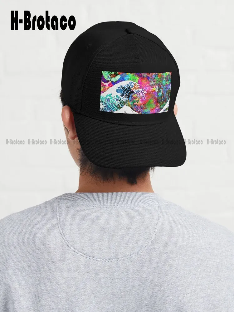 Красочная Великолепная Волна От Пейзажа Канагавы Fuji Бейсболка Солнцезащитные Шляпы Для Женщин Gd Хип-Хоп На Заказ Джинсовый Цвет Забавное Искусство