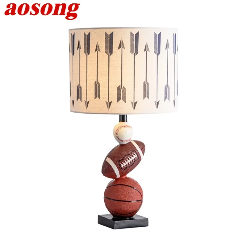 Креативная мультяшная настольная лампа AOSONG Современная светодиодная лампа из смолы для украшения дома детской спальни
