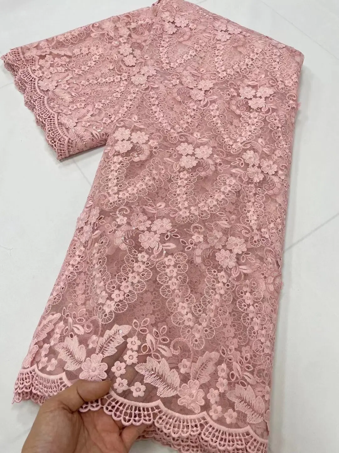 Кружевные ткани с блестками Африканская французская кружевная ткань 2022 г. Высококачественный тюлевый кружевной материал для невесты для нигерийского свадебного платья 5 ярдов