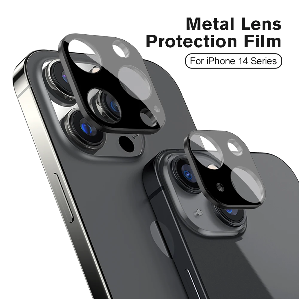 Легкосплавный Объектив Закаленное Стекло Для Iphone 14 Pro Max Камера Протектор Экрана Для 14 Pro 14 Plus 14 Задняя Металлическая Линза Полное Защитное Стекло