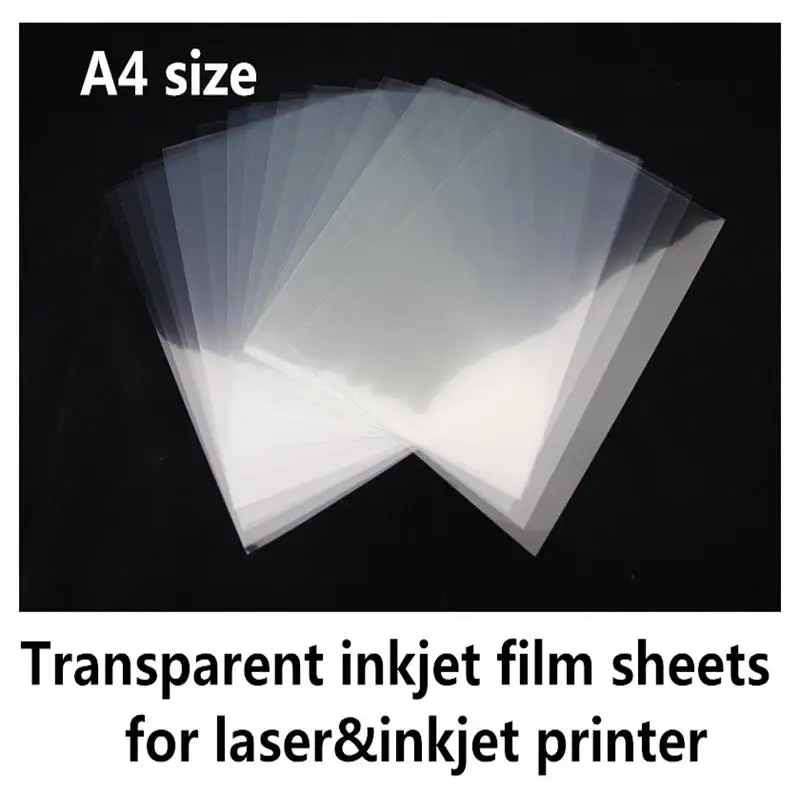 Листы 100% прозрачной пленки формата А4 для струйных и лазерных принтеров