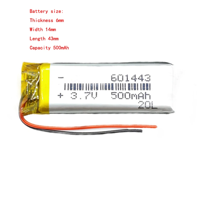 Литий-полимерная аккумуляторная батарея 3,7 В 500 мАч 601443 для Bluetooth-гарнитуры