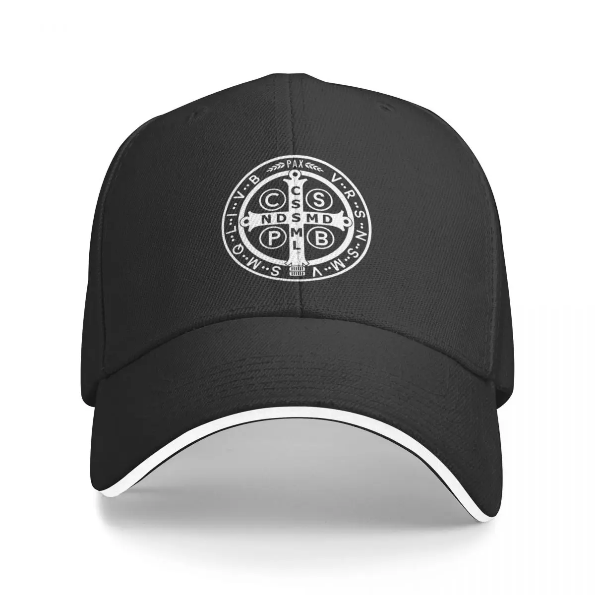 Медаль Святого Бенедикта, черно-белая бейсболка, чайные шляпы, мужская шляпа для гольфа, женская Мужская
