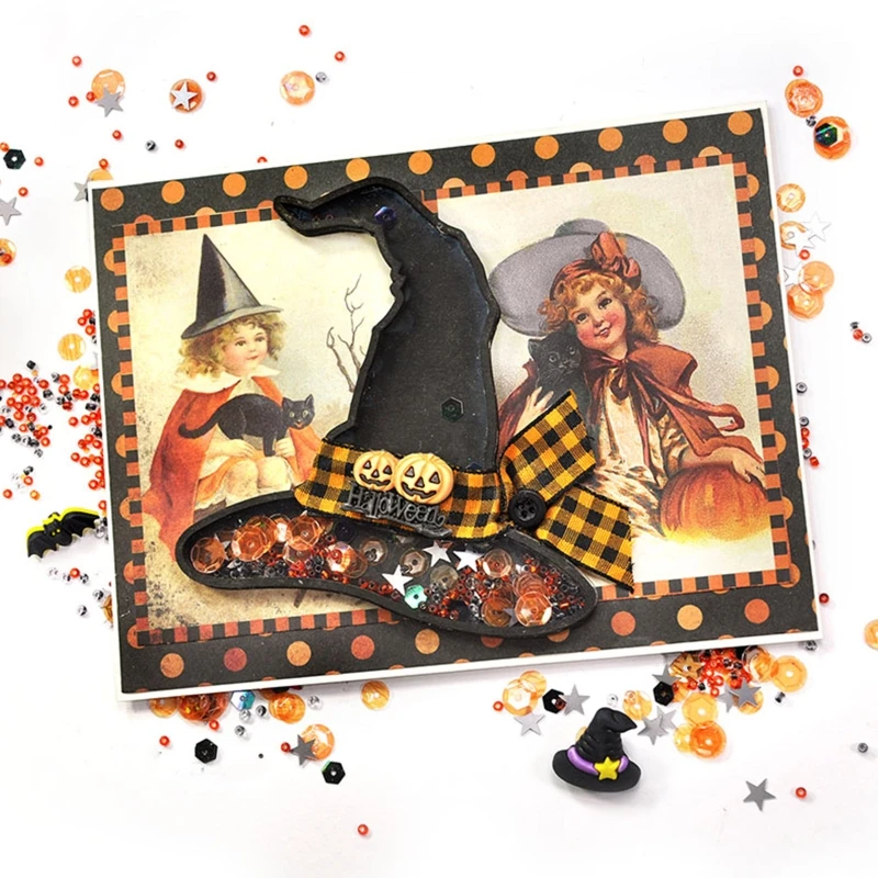 Металлические штампы для резки шляпы ведьмы на Хэллоуин, поделки ручной работы, художественные принадлежности для поздравительных открыток на День рождения, прямая поставка
