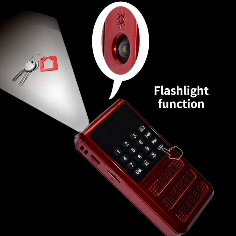 Мини-Bluetooth звуковое радио Спорт на открытом воздухе портативное радио для пожилых людей поддерживает функцию TF-карты/FM-радио светодиодное аварийное освещение