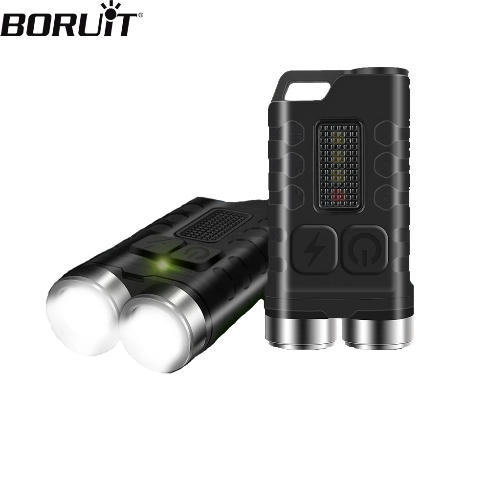 Мини-светодиодный фонарик BORUIT V3, рабочий свет, USB перезаряжаемые портативные брелки, фонарик, используемый для приключений на открытом воздухе, кемпинга и т.д.