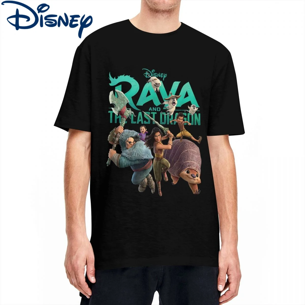 Мужская Женская футболка Disney Raya And The Last Dragon с героями мультфильмов, топы из 100% хлопка, забавные футболки с круглым вырезом, идея подарка, футболка