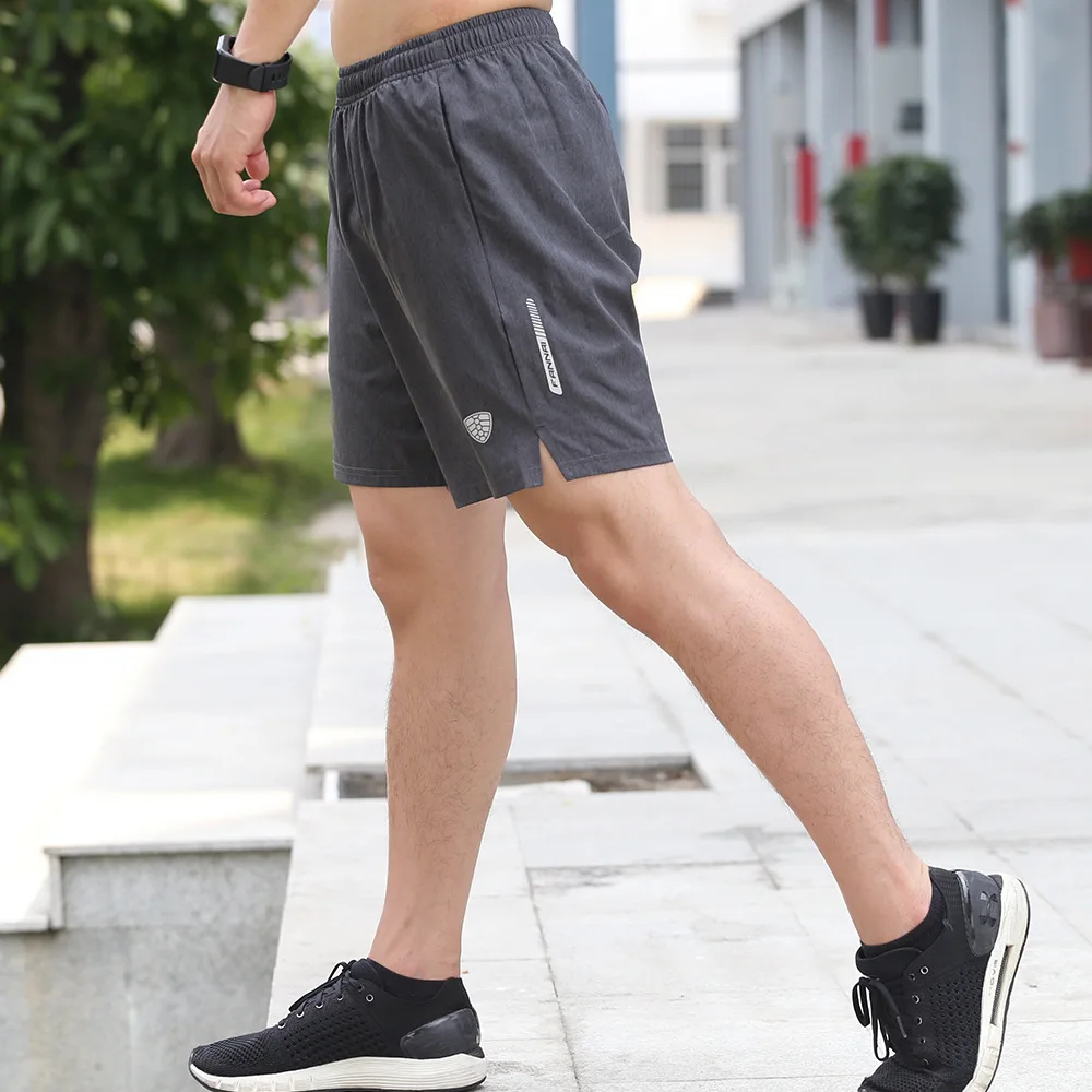 Мужские повседневные шорты, быстросохнущие Летние мужские короткие брюки с дышащей сеткой для фитнеса, однотонные шорты большого размера с карманами