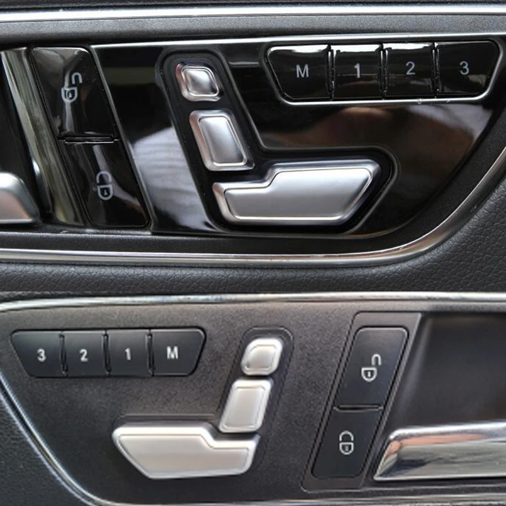 Наклейка на Крышку Кнопки Регулировки Сиденья Двери Автомобиля для Mercedes-Benz A B C E GLA GLE ML GL GLS Class W204 W212 X156 CLA C117 W166