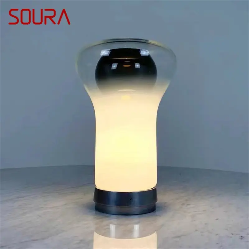 Настольная лампа SOURA Nordic Glass LED Современная креативная настольная лампа Bauhaus для дома, гостиной, прикроватной тумбочки в спальне.
