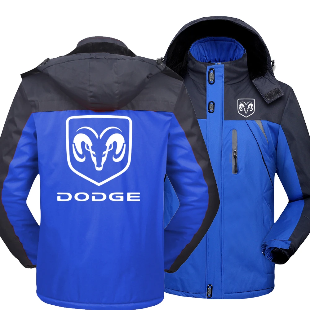 Новая зимняя мода, мужские флисовые водонепроницаемые куртки с логотипом Dodge, утепленные толстовки на молнии, теплая верхняя одежда высокого качества.