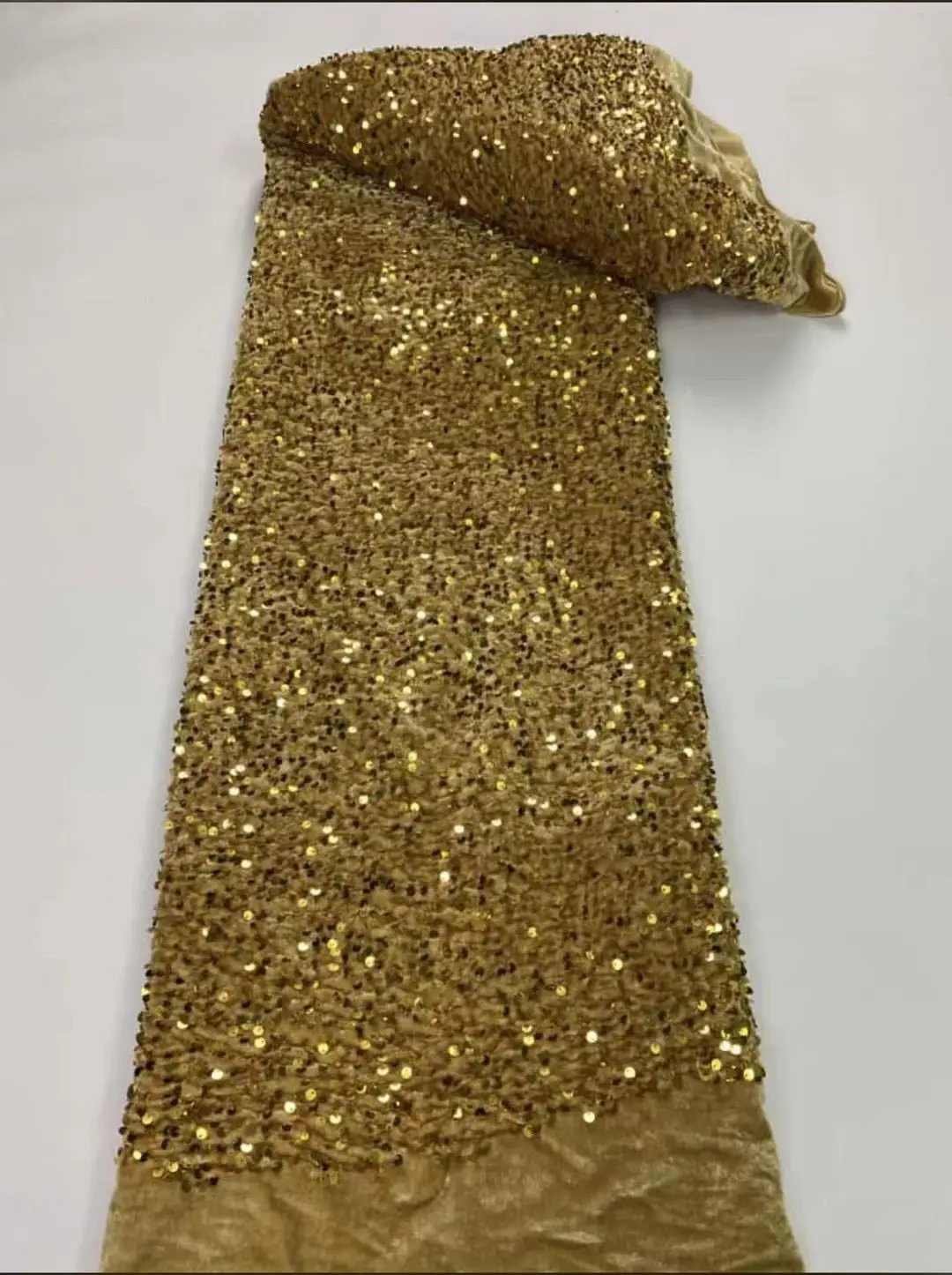 Новейшая Африканская кружевная ткань 2023 года, высококачественное бархатное кружево, Королевское золото, блестки, Нигерийская кружевная ткань для свадебного платья