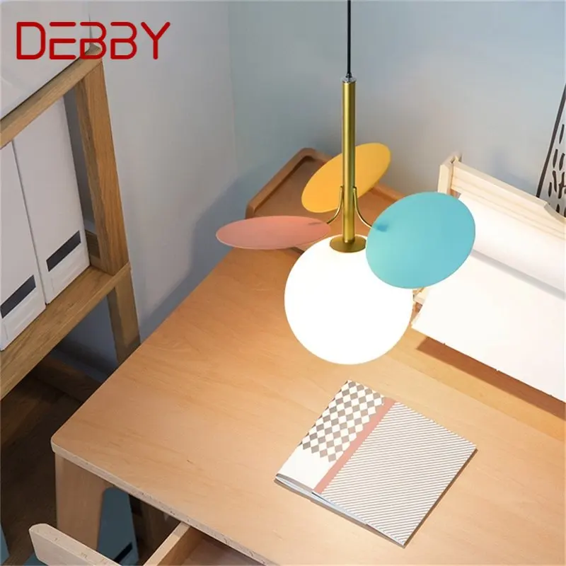 Подвесной светильник DEBBY Nordic с круглым шаром, светильники Macaroon для помещений, подвесные современные люстры-светильники