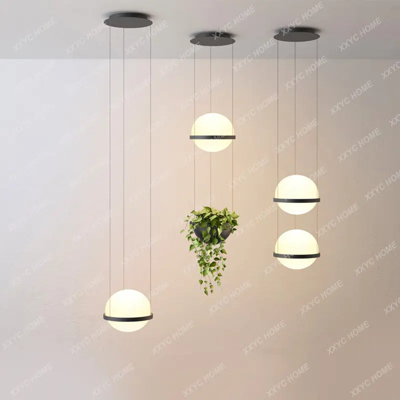 Подвесной светильник в виде цветочного горшка, дизайнерский стеклянный шар, подвесные светильники для ресторана, гостиной, спальни, бара, декоративных растений, Подвесные светильники