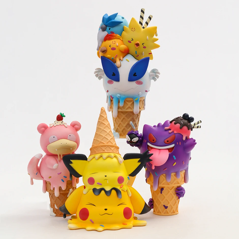 Покерная студия Pokemon Pikachu Gengar Slowbro Серия мороженого Lugia Фигурка Коллекционная игрушка в подарок для детей