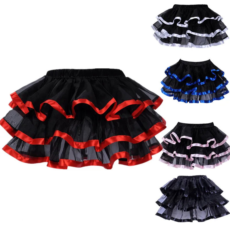 Продвижение Новых черных сетчатых оборок, 3 слоя, Нижняя юбка для взрослых женщин, пачка, танцевальная мини-юбка для вечеринок, одежда для выступлений