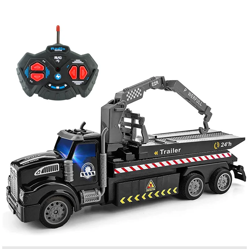Радиоуправляемый грузовик 1: 48, Инженерный спасательный автомобиль с дистанционным управлением, прицеп, 2,4 ГГц, Радиоуправляемые машинки, Игрушки для мальчиков, Детские подарки