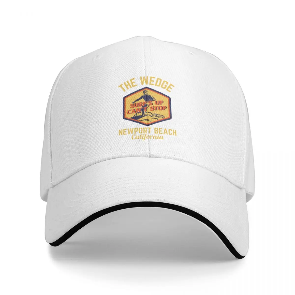 Ретро Клин Ньюпорт-Бич, Калифорния, золотой текст- бейсболка для ретро-пляжа / ретро-серфинга, дизайнерская шляпа, мужская кепка на день рождения, женская кепка