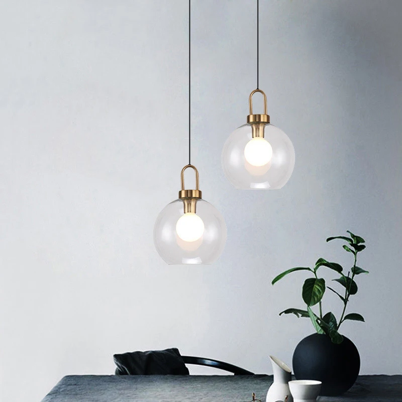 Роскошные стеклянные подвесные светильники Nordic Light, кухонный остров, столовая, прикроватные подвесные светильники для современной подвесной люстры
