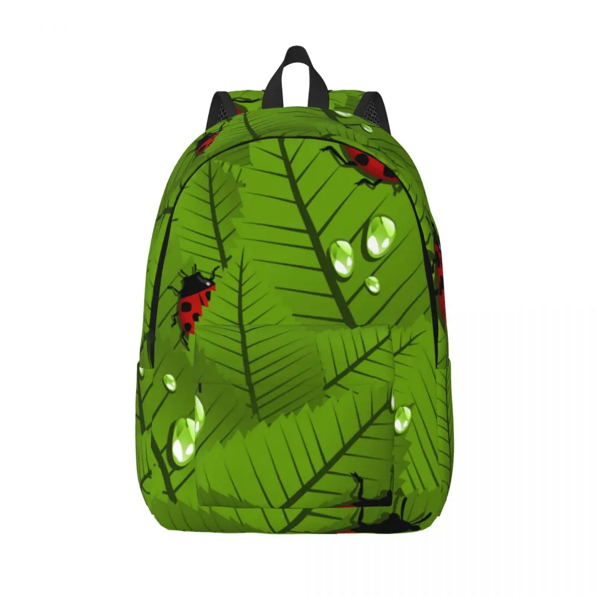 Рюкзак с весенними листьями и божьей коровкой В виде жука, Мужской Рюкзак для школьников, женский Рюкзак для ноутбука большой емкости