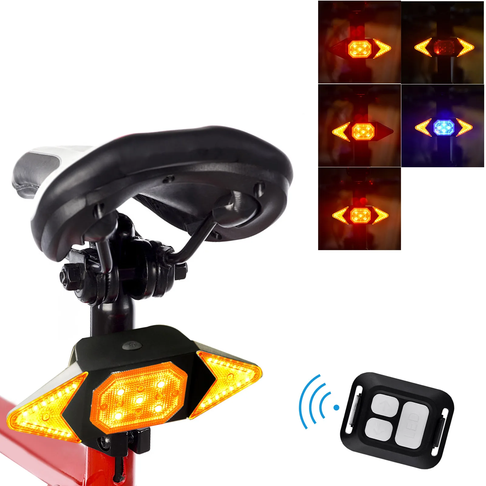 Светодиодный Указатель поворота, Велосипедный фонарь, USB Перезаряжаемый Задний фонарь велосипеда с указателем поворота, Водонепроницаемый Велосипедный фонарь безопасности.