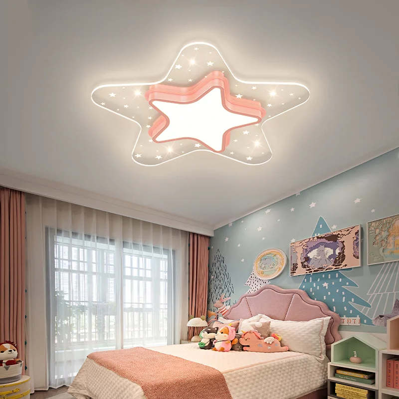 Светодиодный современный потолочный светильник для гостиной, спальни, кабинета, украшения для дома для девочек и мальчиков, внутреннее освещение, лампа в форме звезды в форме сердца, бесплатная доставка