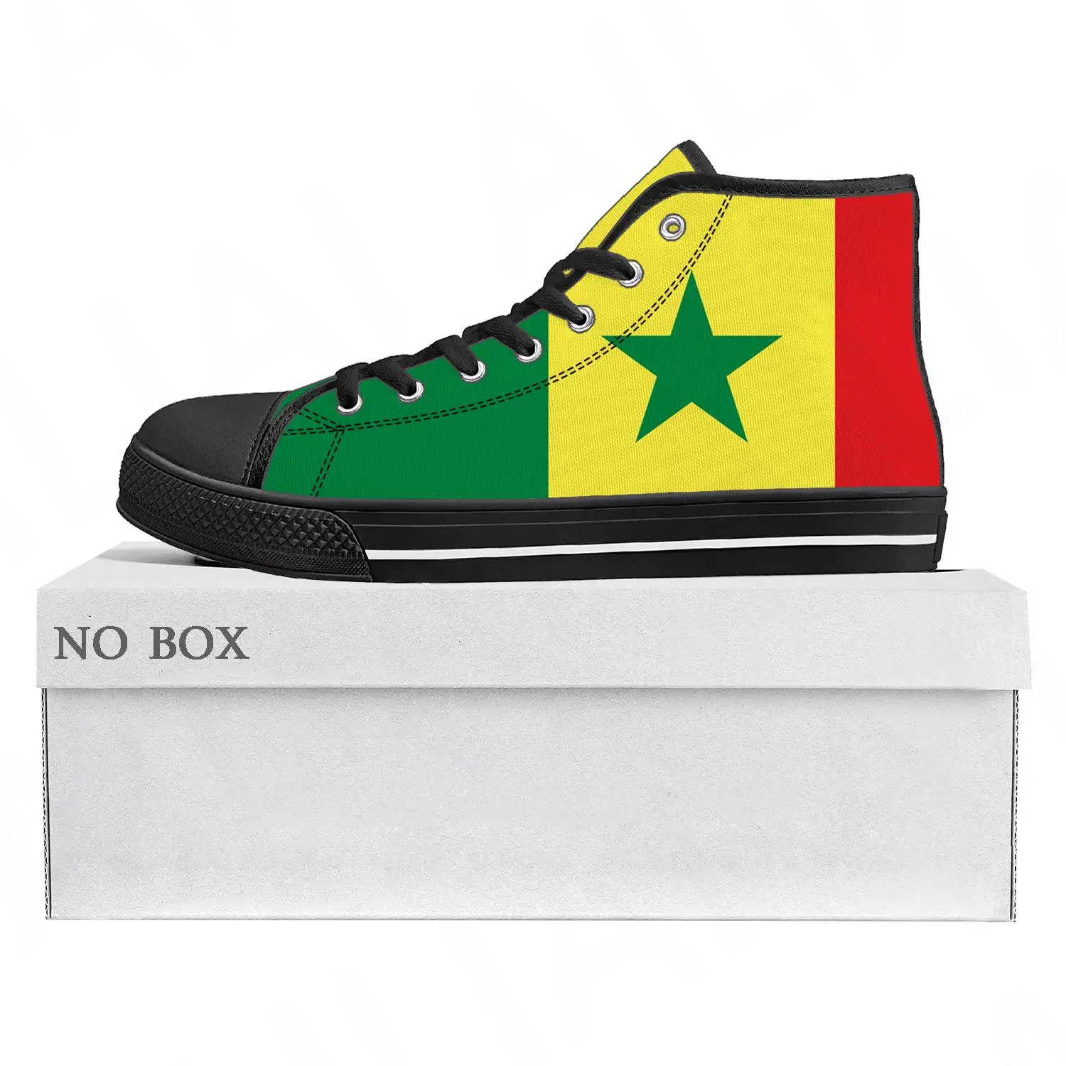 Сенегальский Флаг Высокие Высококачественные Кроссовки Мужские Женские Подростковые Парусиновые Кроссовки Сенегальская Повседневная Пара Обуви На Заказ
