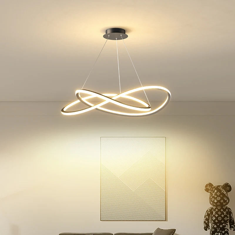 Скандинавская современная светодиодная люстра Lustre Lighting Decoartion Maison Декор стен спальни гостиной с регулируемой яркостью с дистанционным подвесным светильником