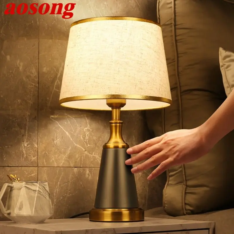 Современная настольная лампа AOSONG с затемнением, креативная роскошная светодиодная настольная лампа для дома, гостиной, спальни, прикроватного декора