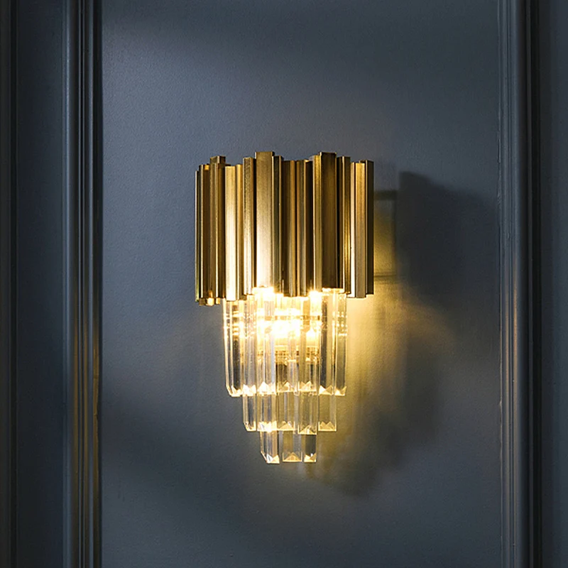 Современный Золотой Роскошный Хрустальный Настенный Светильник Led Light E14 Лампы Для Спальни Гостиной Кабинета Домашнего Освещения