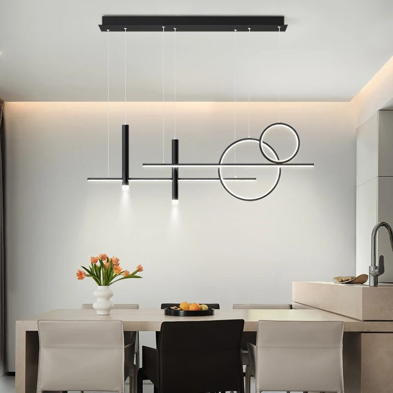 Современный минимализм, светодиодная подвесная лампа для столовой, кухонного стола, барной стойки, гостиной, спальни, потолочная люстра в стиле Balck