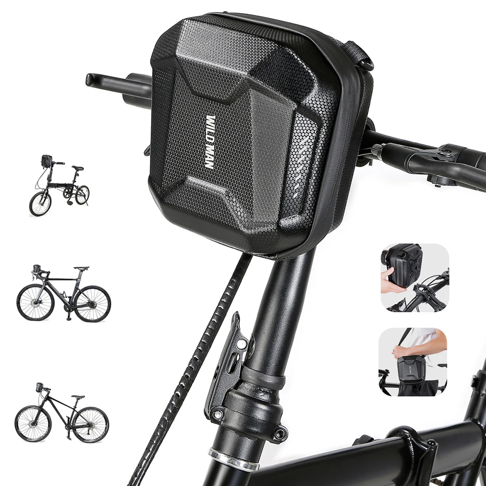 Сумка для электрического скутера WILD MAN, EVA, жесткая передняя сумка для скутера, сумки на руль большой емкости, чехол для телефона, велосипедные принадлежности