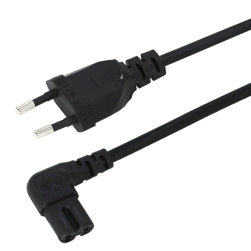 Угол ЕС шнур питания переменного тока кабель EU Schuko CEE7/16 к IEC320 C7 Преобразователь Угла Наклона Угловой Удлинитель для принтера PS4 Apple TV