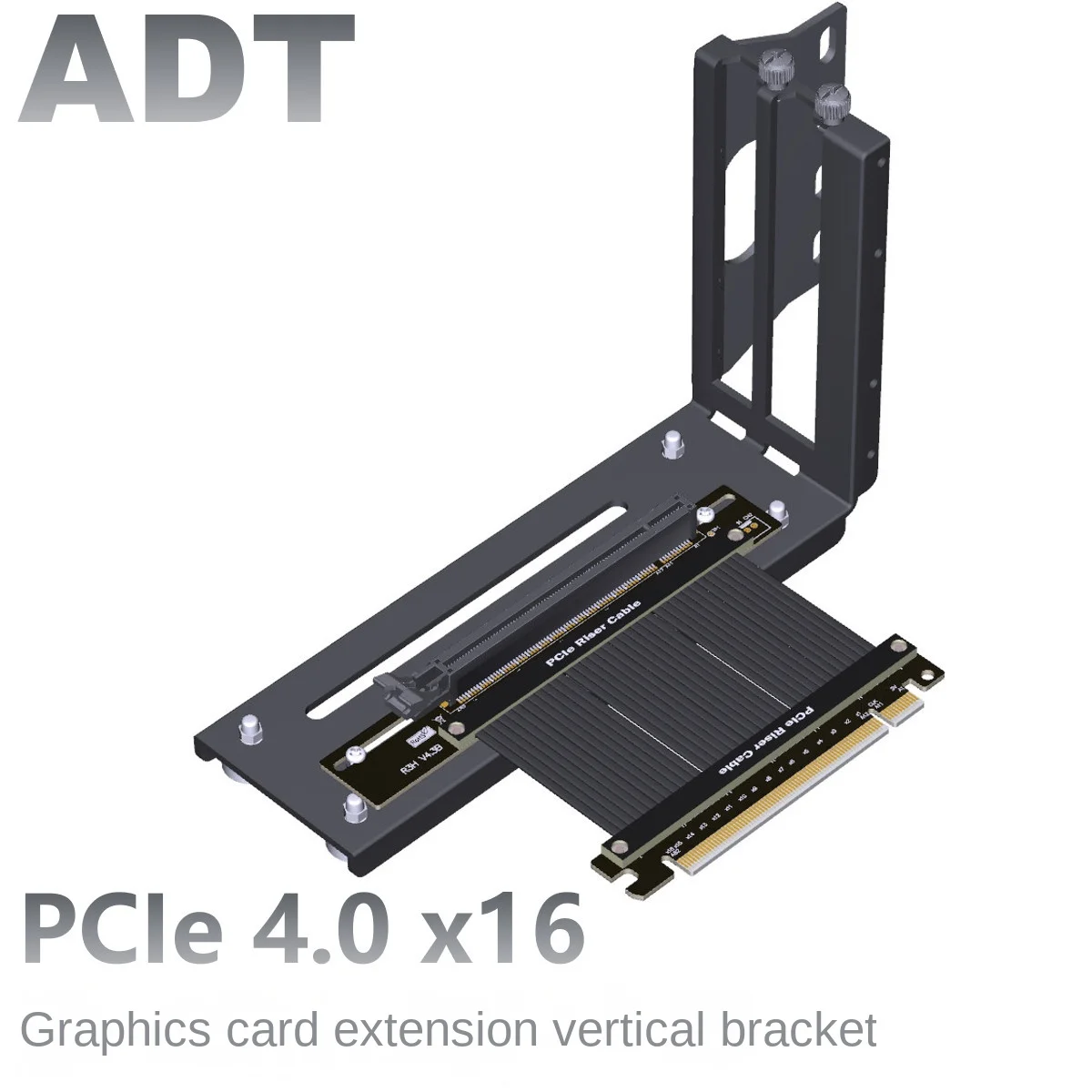 Удлинитель видеокарты ADT адаптер для вертикальной установки видеокарты шасси ATX гибкий кабель 90 ° PCIE4.0 x16