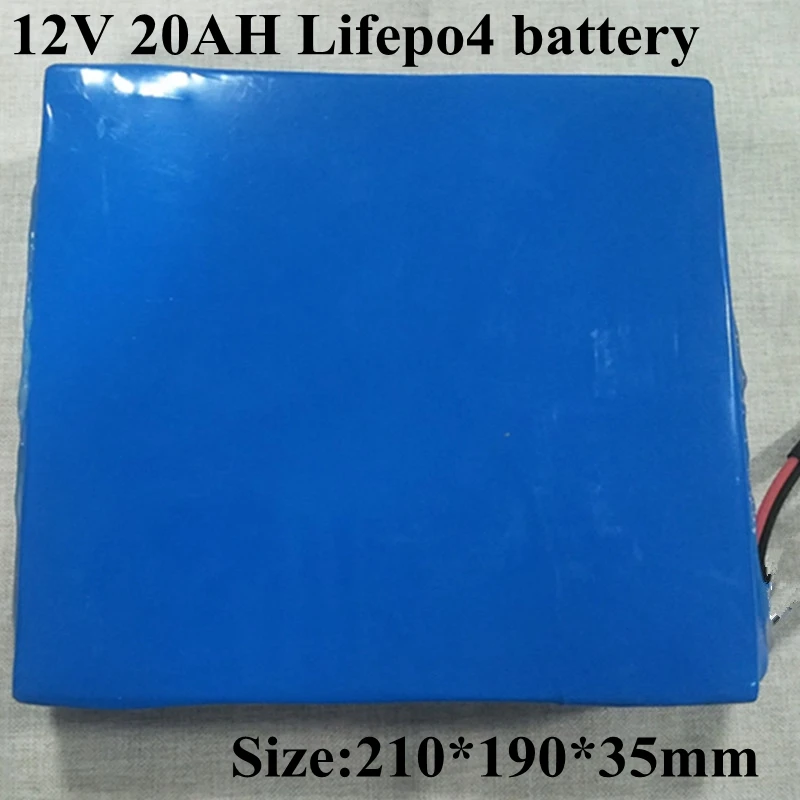 Фирменный аккумулятор Lifepo4 емкостью 12 В 20 Ач, заменяемый на солнечный опрыскиватель уличного освещения, медицинское оборудование, наружный инвертор + зарядное устройство 3A