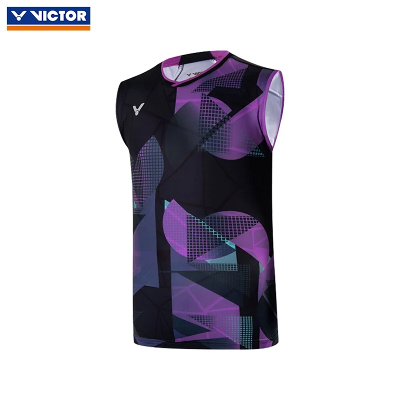 Футболки Victor спортивная трикотажная одежда спортивная одежда для бадминтона без рукавов для мужчин женские топы lee zhijia